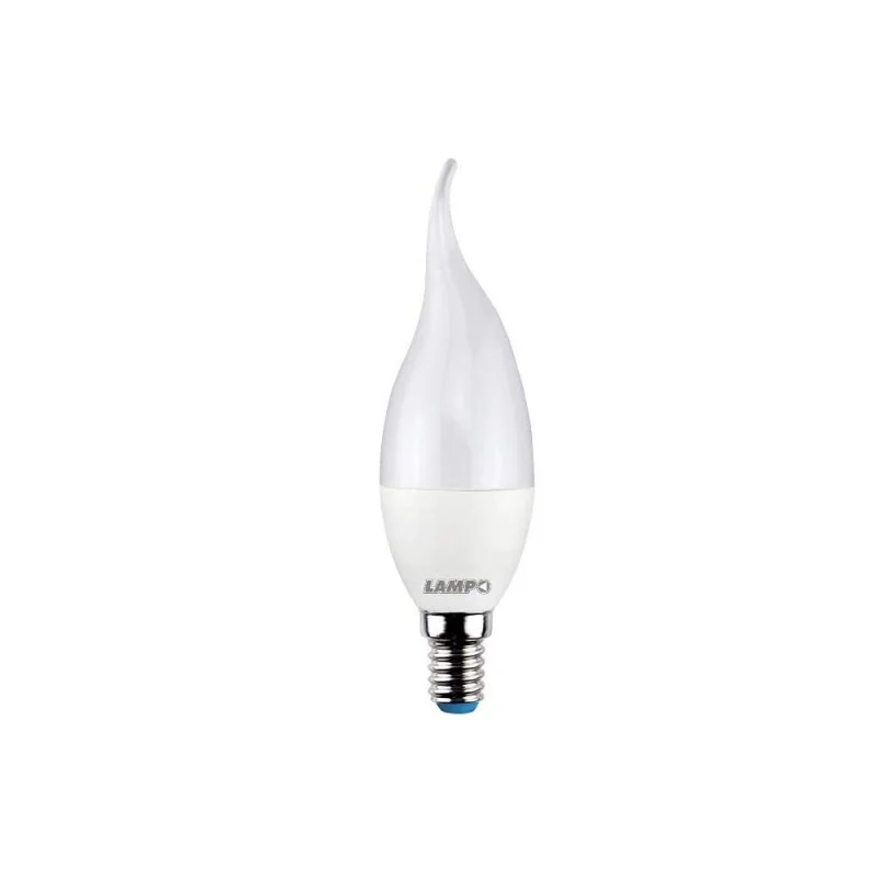 Lampo Candle bulb Flame LED E14 frost 8W opal PVC reflector