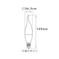 Lampo Lampadina Colpo di Vento E14 LED 8W Fiamma riflettore opalino