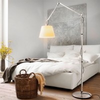 Artemide Tolomeo Mega Floor Dimmable LED Lamp in Parchment