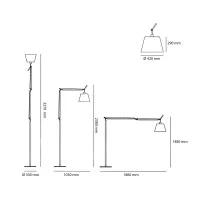 Artemide Tolomeo Mega LED Floor 3000K Lampada in Raso D420mm