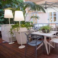 Slide Design Ali Baba Steel High LED Floor Lamp for Outdoor