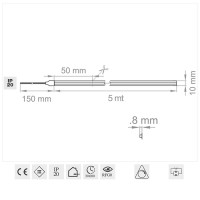 Lampo Strip Striscia LED COB Bi-color 24V 15W/mt Bobina 5 Metri luce continua
