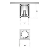 ISYLUCE Ceiling Plaster Spotlight Downlight GU10 Square 70x70