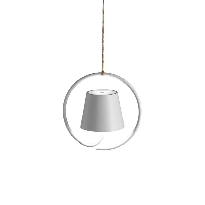 Ai Lati POLDINA Bianca Lampada a Sospensione LED Ricaricabile IP54 Ai Lati POLDINA Bianca Lampada a Sospensione LED Ricaricabile IP54