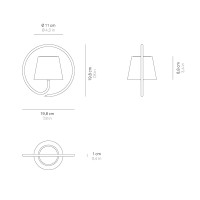 Ai Lati POLDINA Corten Lampada a Sospensione LED Ricaricabile IP54