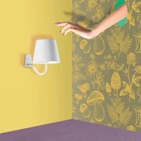 Ai Lati POLDINA Bianca Lampada da Parete Applique LED Ricaricabile IP54