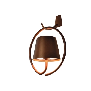 Ai Lati POLDINA Corten Lampada da Parete Applique LED con Gancio Ricaricabile IP54 Esterno