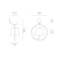 Ai Lati POLDINA Corten Lampada da Parete Applique LED con Gancio Ricaricabile IP54 Esterno