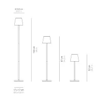 Zafferano POLDINA L Pro LED Lampada da Terra Dimmerabile A Batteria Ricaricabile Per Esterno