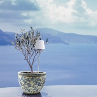 Ai Lati Poldina PEG Bianco Lampada LED da Esterno Giardino con Picchetto Ricaricabile IP54