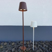 Ai Lati Poldina PEG Corten Lampada LED da Esterno Giardino con Picchetto Ricaricabile IP54