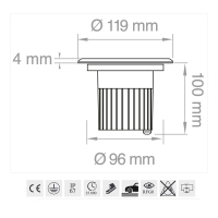 Lampo Faro LED 7W Carrabile 230V da Incasso in Alluminio e acciaio inox IP67