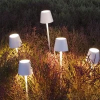 Ai Lati Poldina PEG Grigio Lampada Ricaricabile con Picchetto IP54
