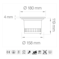 Lampo Recessed LED 21W Carriageable ground light in Aluminum and stainless steel IP67