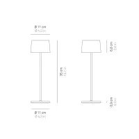 Zafferano Olivia PRO Lampada LED da Tavolo a Batteria Ricaricabile IP65