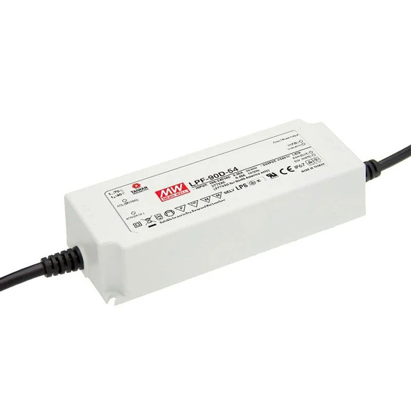 Meanwell Alimentatore LPF-90D-54 90W 54V 1.67A IP67 1-10V e PWM Dimmerabile