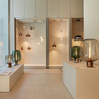 Lodes FLAR Table and Floor Dimmable Lamp in Glass By Patrick Norguet