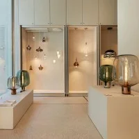 Lodes FLAR Table and Floor Dimmable Lamp in Glass By Patrick Norguet