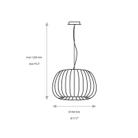 ACB Mirta Lampada LED a Sospensione con Forma Bombata da Interno