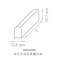 Lampo Reglette Slim PT5 LED TRICOLOR 3000K/4000K/6000K switch integrato
