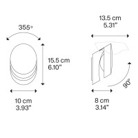 Lodes Pin Up LED Applique Lampada da Parete o Soffitto Bianco Opaco
