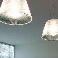 Flos Romeo Moon S1 Glass Suspension Lamp By Philippe Starck