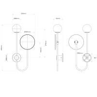 Astro Lighting Orb applique sferica da parete con Specchio tondo
