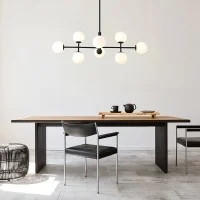 ACB Doris Chandelier with white spheres for LEDs Indoor Diffused Light