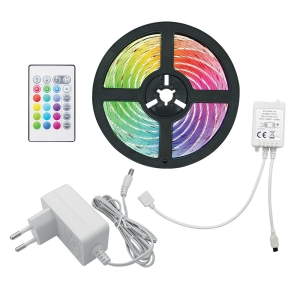 Striscia RGB 1 Metro LED COB 15W 12V Dimmerabile IP65 con Telecomando