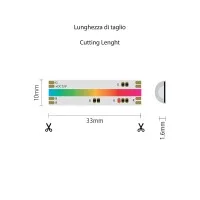 Striscia RGB 1 Metro LED COB 15W 12V Dimmerabile IP65 con Telecomando