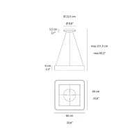 Vivida Inner S Lampada a LED Quadrata da Sospensione