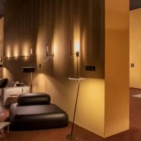 Oluce Amanita LED Inclined Floor Lamp By Mariana Pellegrino Soto