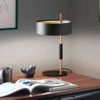 Oluce 1953 Gold and Black Table Lamp By Ostuni & Forti