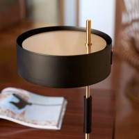 Oluce 1953 Gold and Black Table Lamp By Ostuni & Forti