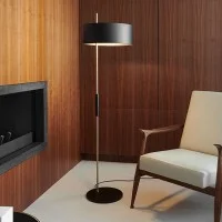 Oluce 1953 Lampada Storica da Terra Oro e Nero By Ostuni & Forti