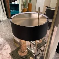 Oluce 1953 Lampada Storica da Terra Oro e Nero By Ostuni & Forti