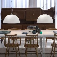 Oluce Sonora 438 Lampada da Sospensione in Vetro By Magistretti