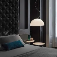 Oluce Sonora 438 Lampada da Sospensione in Vetro By Magistretti