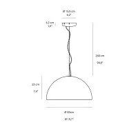 Oluce Sonora 408 Suspension Lamp in Metal By Vico Magistretti