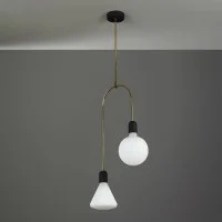 Cattaneo Smith 2S Ceiling Lamp 2 Arms Brass for Indoor