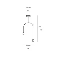 Cattaneo Smith 2S Ceiling Lamp 2 Arms Brass for Indoor