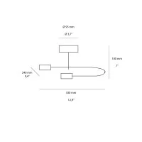 Cattaneo Smith 2P Ceiling Lamp 2 Arms Brass for Indoor