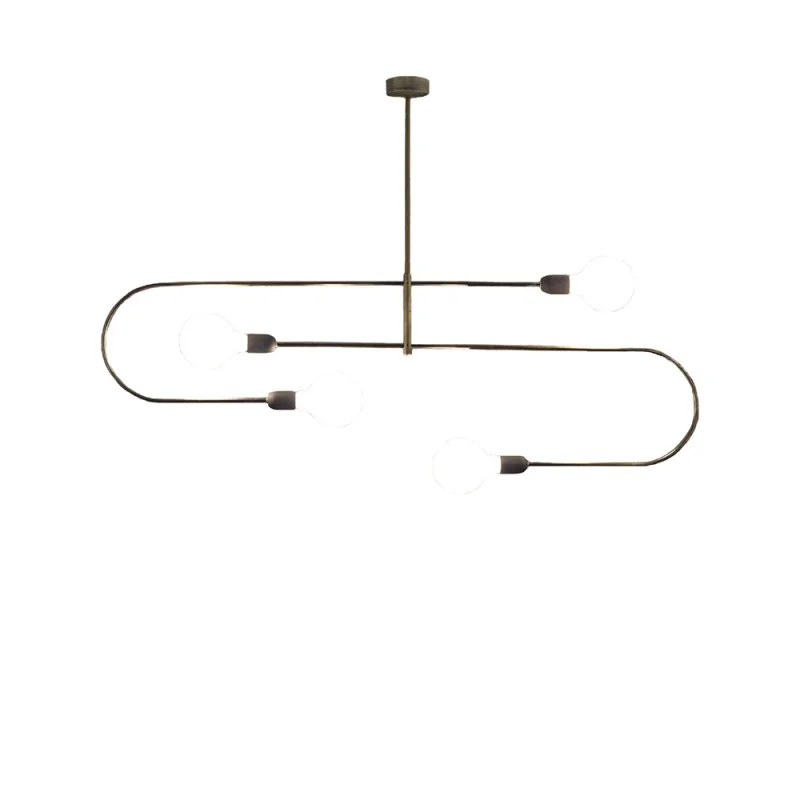 Cattaneo Smith 4S Suspension Lamp in Brass 4 Sources Cattaneo Smith 4S Suspension Lamp in Brass 4 Sources