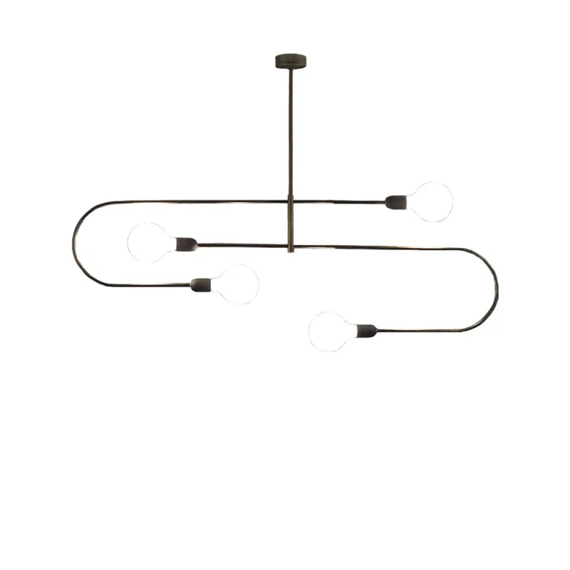 Cattaneo Smith 4S Suspension Lamp in Brass 4 Sources Cattaneo Smith 4S Suspension Lamp in Brass 4 Sources