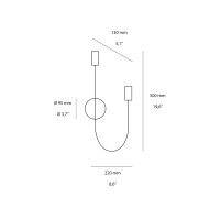 Cattaneo Smith 2A Wall Lamp Applique 2 Brass Arms for Indoor