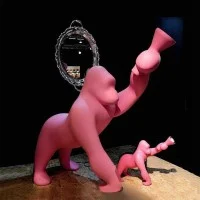 Qeeboo Kong XS Gorilla LED da Tavolo per Interno By S. Giovannoni