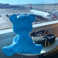 Qeeboo Teddy Boy Lampada Orsetto da Tavolo con Cavo By Giovannoni