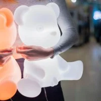 Qeeboo Teddy Boy Lampada Orsetto da Tavolo con Cavo By Giovannoni