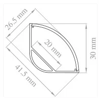 Lampo Aluminum big Angular Surface Profile 2 Meters For Strip Led