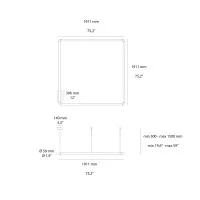 Artemide Alphabet of Light SQUARE 180 LED Suspension Lamp